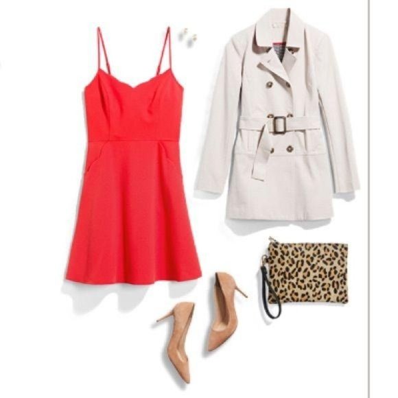 Crissie Red Scallop Neckline A-line Dress NWOT - Picture 3 of 8